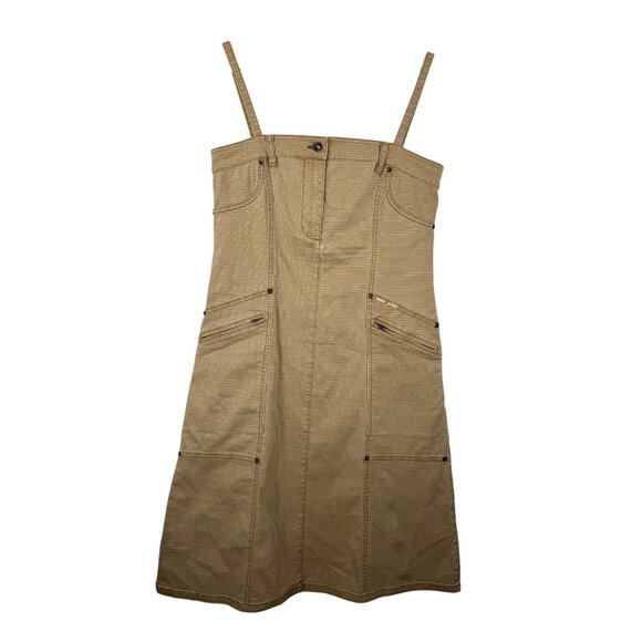 VTG DKNY Jeans mini dress‎ Y2K romper skirt all utility sz 9 - Picture 1 of 7